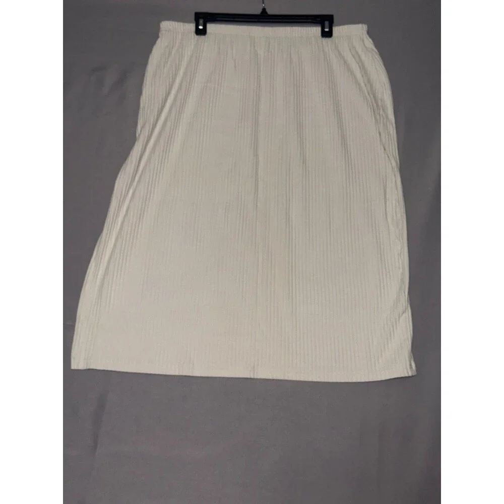 Nike Retro Chill Knit Ribbed Y2k Sporty High-Rise Midi Skirt Off-White Sz 1X